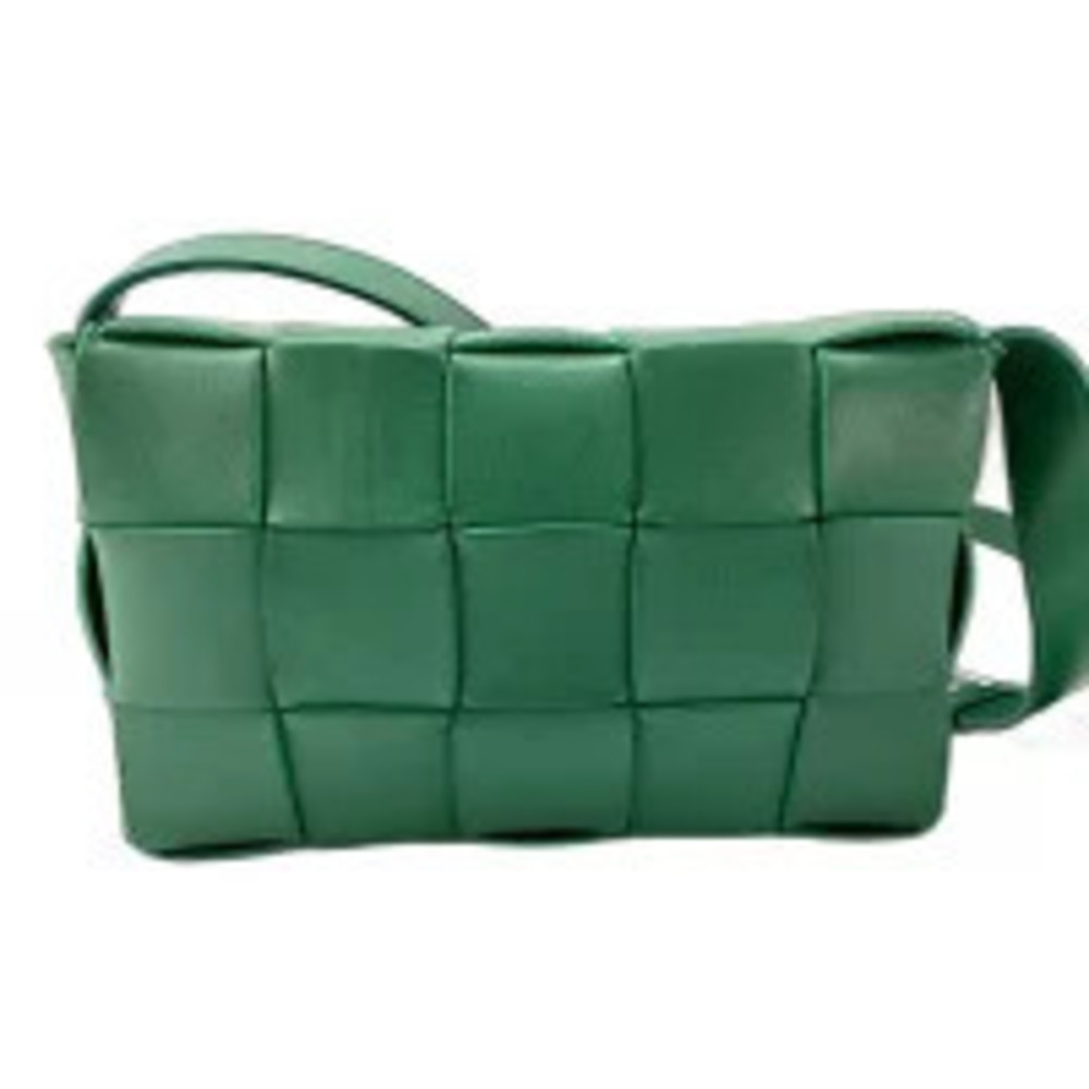 Bottega Veneta Leather Cassette Shoulder Bag Green